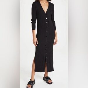 Line & Dot Black Simone Button-Down Sweater Dress Size XS